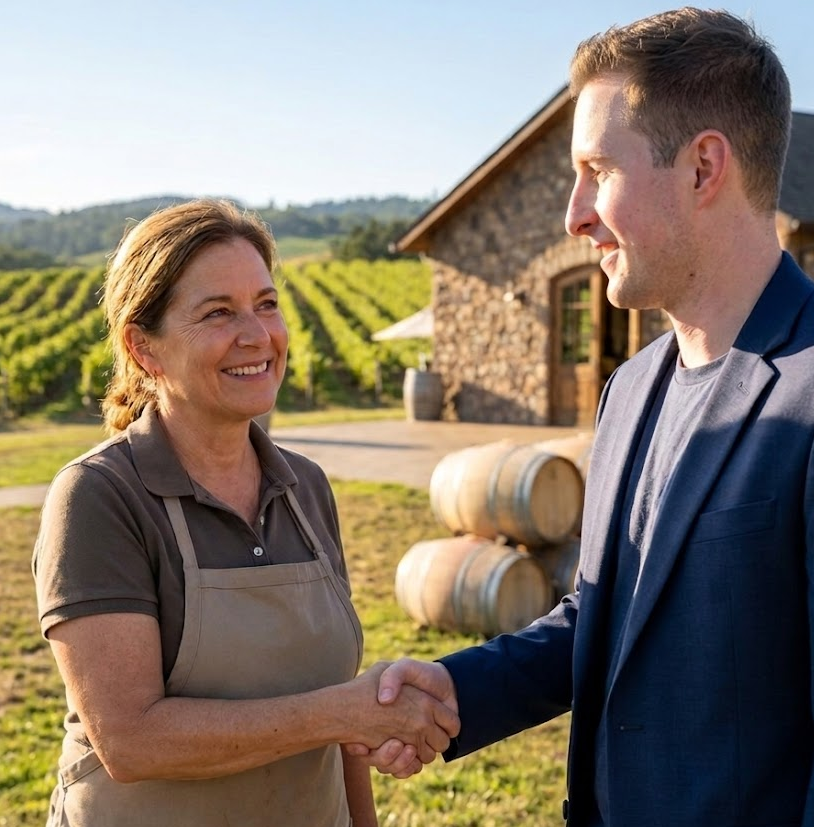 Wag Websites client website showcased at a Napa Valley winery